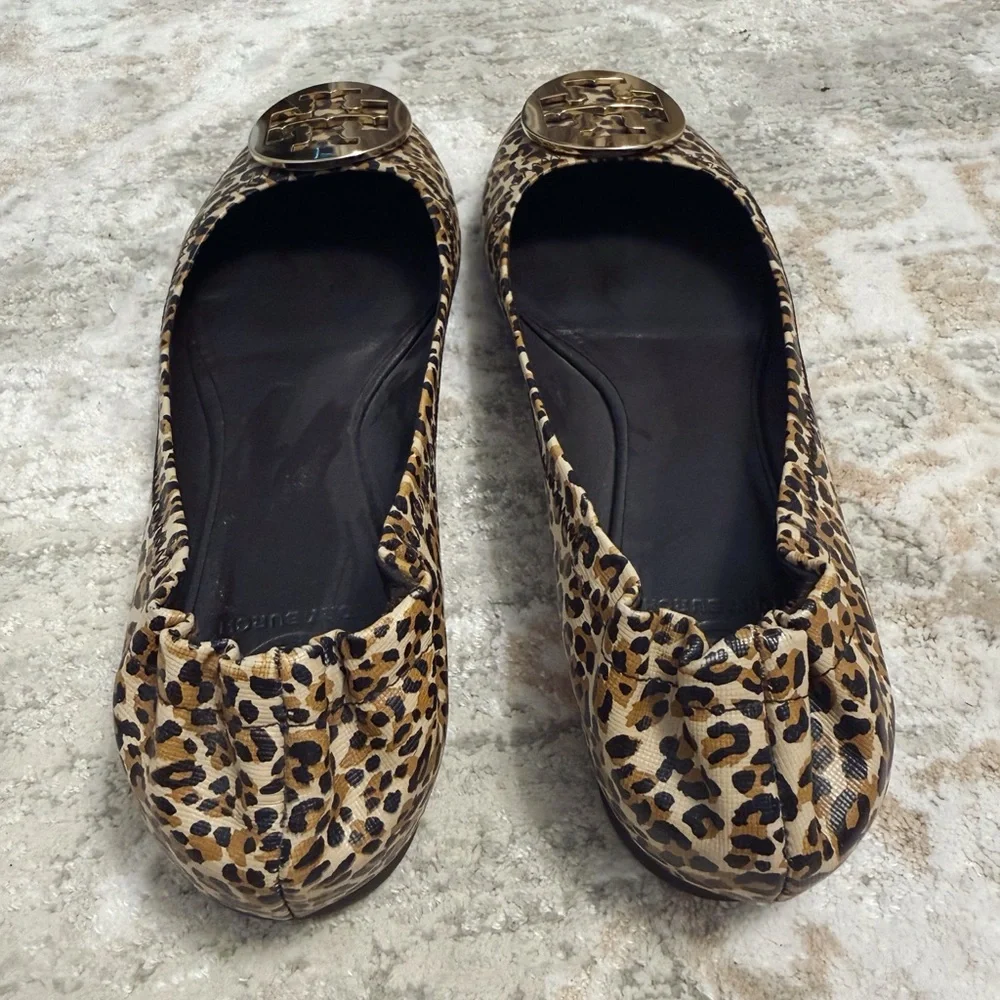 Tory Burch Reva Leopard-Print Ballet Flats (Size 8.5)